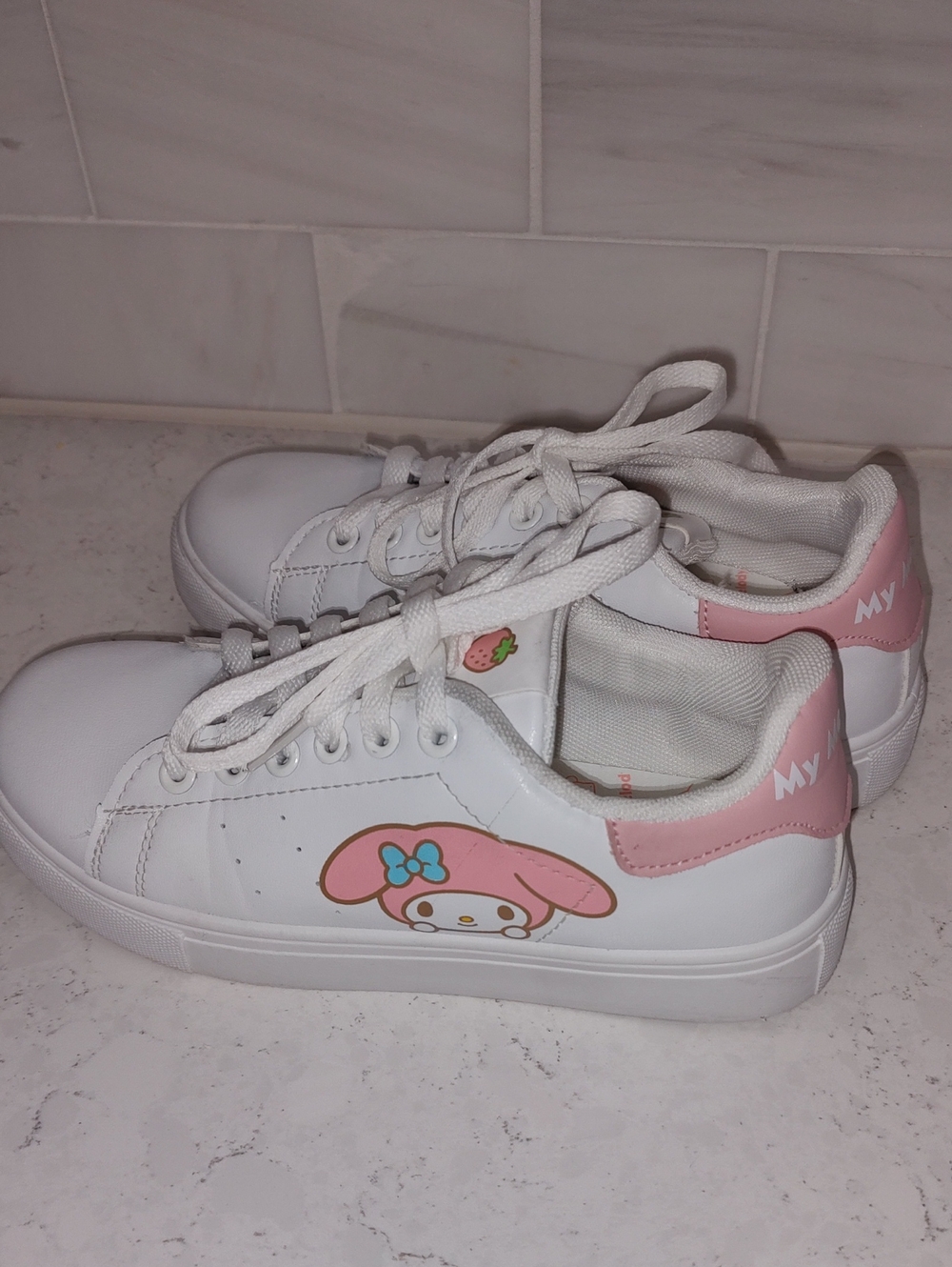 Sanrio My Melody White & Pink Sneakers Kids EU 34/35 Official Licensed Shoes